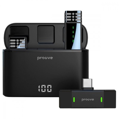 Бездротовий петличний мікрофон Proove Record Type-C (PMRC00010202) Black