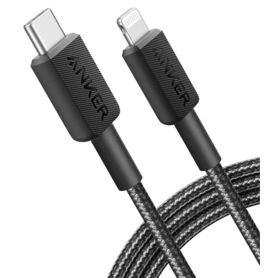 кабель ANKER 322 USB-C to Lightning - 1.8m Nylon (Чорний) кабель ANKER 322 USB-C to Lightning - 1.8m Nylon (Чорний)