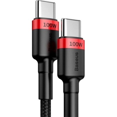 Кабель Baseus Cafule PD2.0 100W Flash Charging USB For Type-C Cable (20V 5A)2m Red+Black (CATKLF-AL91)