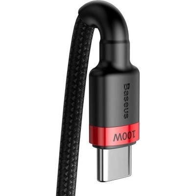 Кабель Baseus Cafule PD2.0 100W Flash Charging USB For Type-C Cable (20V 5A)2m Red+Black (CATKLF-AL91)