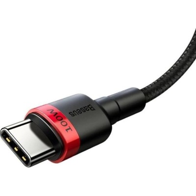 Кабель Baseus Cafule PD2.0 100W Flash Charging USB For Type-C Cable (20V 5A)2m Red+Black (CATKLF-AL91)