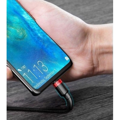 Кабель Baseus Cafule PD2.0 100W Flash Charging USB For Type-C Cable (20V 5A)2m Red+Black (CATKLF-AL91)