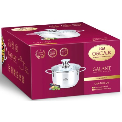 Каструля OSCAR GALANT 20 см з кришкою (OSR-2004-20) Каструля OSCAR GALANT 20 см з кришкою (OSR-2004-20)