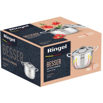 Каструля RINGEL Besser 24 см (5.5л) з кришкою нерж (RG-2021-24)