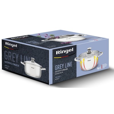 Каструля RINGEL Grey line 20 см (3.2л) з кришкою нерж (RG-2022-20) Каструля RINGEL Grey line 20 см (3.2л) з кришкою нерж (RG-2022-20)