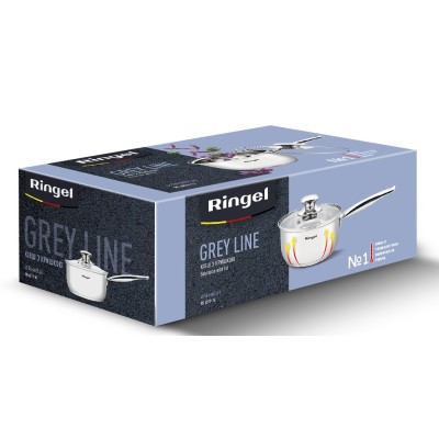 Ківш RINGEL Grey line 16 см (1.6л) з кришкою нерж (RG-4019-16) Ківш RINGEL Grey line 16 см (1.6л) з кришкою нерж (RG-4019-16)