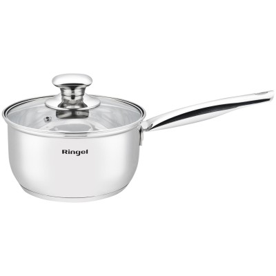 Набір посуду RINGEL Grey line Набір каструль 8 пр. ківш+кастр 1.6-5.5л нерж (RG-6009)