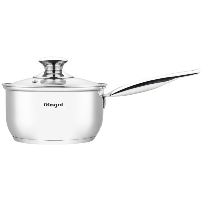 Набір посуду RINGEL Grey line Набір каструль 8 пр. ківш+кастр 1.6-5.5л нерж (RG-6009)