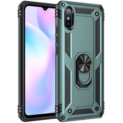 Ударопрочный чехол Serge Ring for Magnet для Xiaomi Redmi 9A Зеленый