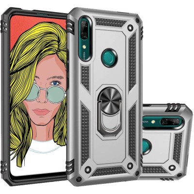 Ударостійкий чохол Serge Ring for Magnet для Huawei P Smart Z / Honor 9X Срібний