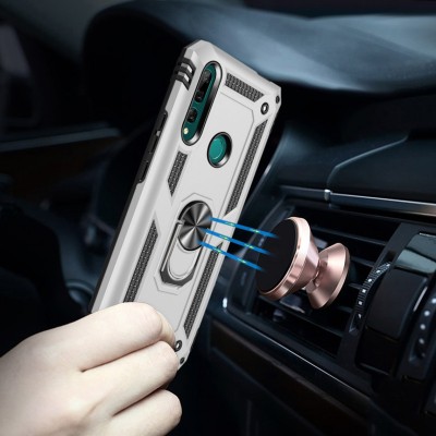 Ударостійкий чохол Serge Ring for Magnet для Huawei P Smart Z / Honor 9X Срібний