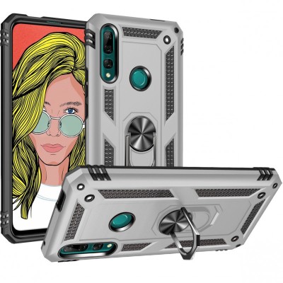 Ударостійкий чохол Serge Ring for Magnet для Huawei P Smart Z / Honor 9X Срібний