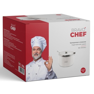 Цукорниця BRAVO CHEF з ложкою 8.5 см (BC-5101/8.5) Цукорниця BRAVO CHEF з ложкою 8.5 см (BC-5101/8.5)