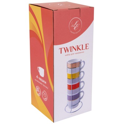 Чашка Limited Edition TWINKLE /НАБІР/4х345 мл на метал. підставці (B248-T2294) Чашка Limited Edition TWINKLE /НАБІР/4х345 мл на метал. підставці (B248-T2294)