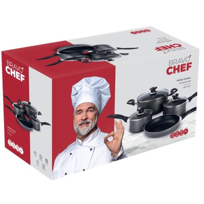 Набір посуду BRAVO CHEF алюм. 7 пр. (BC-6100) Набір посуду BRAVO CHEF алюм. 7 пр. (BC-6100)