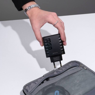Зарядний Пристрій Proove Speed Surge Gan 65W (USB + 2 Type-C) (WCSS60120001) Black