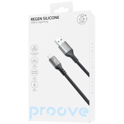 Кабель Proove ReGen Silicone Lightning 2.4A (1m) (CCRS12001101) black