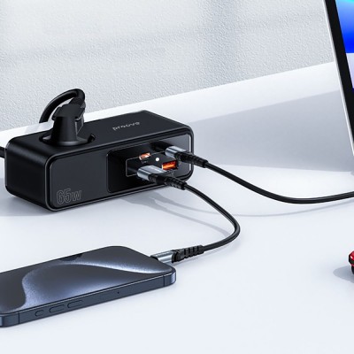 Мережевий фільтр Proove Homester Pro 65W (AC + 2xType-C + 2xUSB) 1.5m (PSHP25002201) black