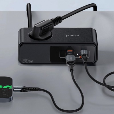 Мережевий фільтр Proove Homester Pro 65W (AC + 2xType-C + 2xUSB) 1.5m (PSHP25002201) black