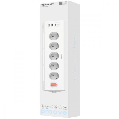 Мережевий фільтр Proove Prism Socket (5xAC + 2xType-C + 2xUSB) 1.6m (PSPS25002202) white