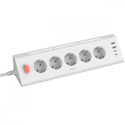 Мережевий фільтр Proove Prism Socket (5xAC + 2xType-C + 2xUSB) 1.6m (PSPS25002202) white