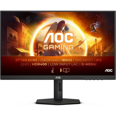 Монітор AOC 27" Q27G4XF IPS QHD 180Hz G-Sync 2*HDMI DP Pivot Black/Grey