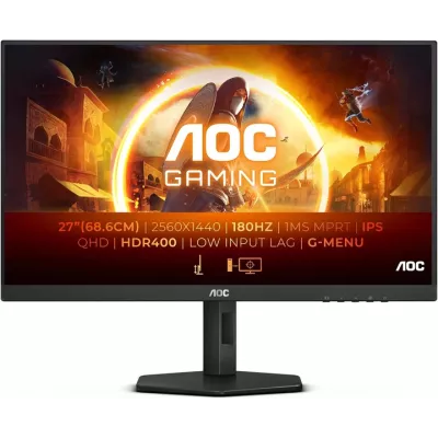 Монітор AOC 27" Q27G4XF IPS QHD 180Hz G-Sync 2*HDMI DP Pivot Black/Grey