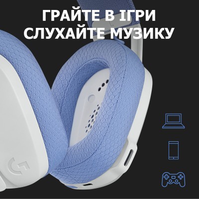 Навушники LOGITECH G435 LIGHTSPEED Wireless Gaming Headset (981-001074) White