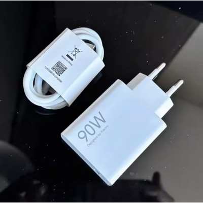 Зарядний пристрій Xiaomi 90W HyperCharge Combo (Type-A) (BHR07ZBEU) білий + кабель USB-C