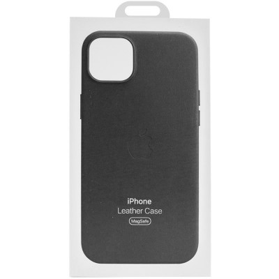 Шкіряний чохол Leather Case (AAA) with MagSafe and Animation для Apple iPhone 15 (6.1") Black