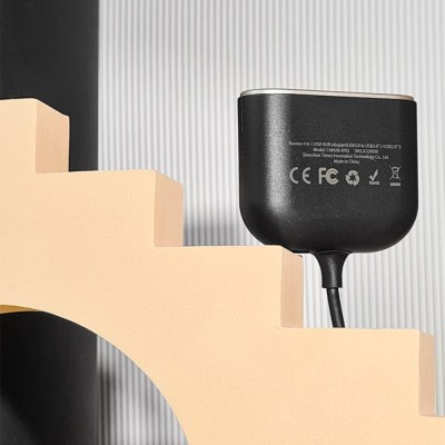 USB-Хаб Baseus Square Round USB To USB 3.0 + 3USB 2.0 (1m) CAHUB-AY01 Black
