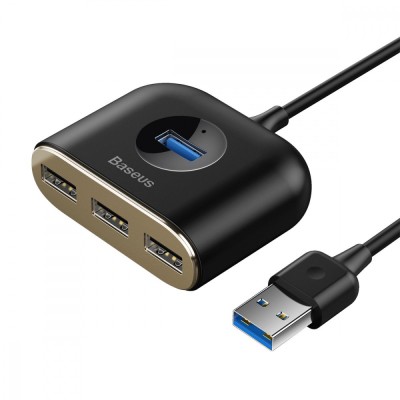 USB-Хаб Baseus Square Round USB To USB 3.0 + 3USB 2.0 (1m) CAHUB-AY01 Black