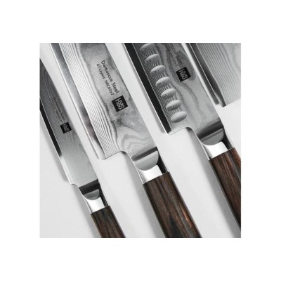 Набір кухонних ножів Xiaomi HuoHou Damascus Kitchen Knife Set (HU0073) 4шт + підставка