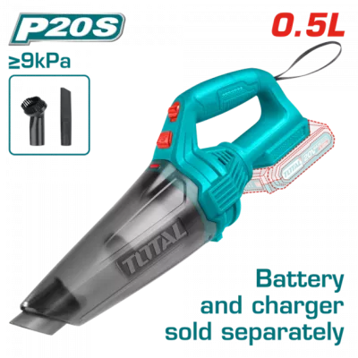 Портативний TOTAL TVLI201261 акумуляторний пилосос, 20В, без акумулятора та ЗП.