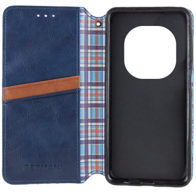 Шкіряний чохол-книжка GETMAN Cubic (PU) для Xiaomi Redmi Note 14 Pro 4G Синій