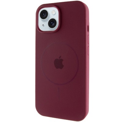 Чохол Silicone Case Full Protective (AA) with MagSafe для Apple iPhone 13 (6.1") Бордовий / Plum