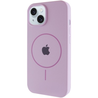 Чохол Silicone Case Full Protective (AA) with MagSafe для Apple iPhone 15 (6.1") Бузковий / Lilac