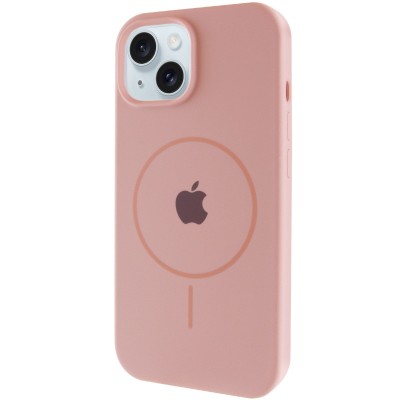 Чохол Silicone Case Full Protective (AA) with MagSafe для Apple iPhone 15 (6.1") Рожевий / Pink Sand