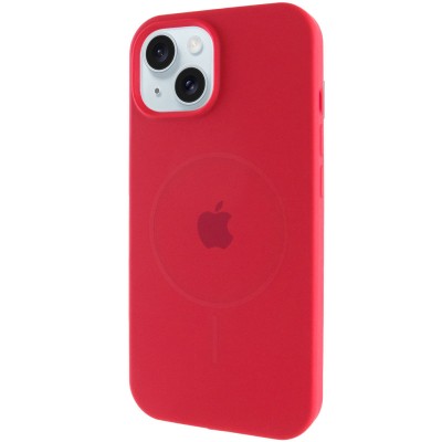 Чохол Silicone Case Full Protective (AA) with MagSafe для Apple iPhone 15 (6.1") Червоний / Deep Red