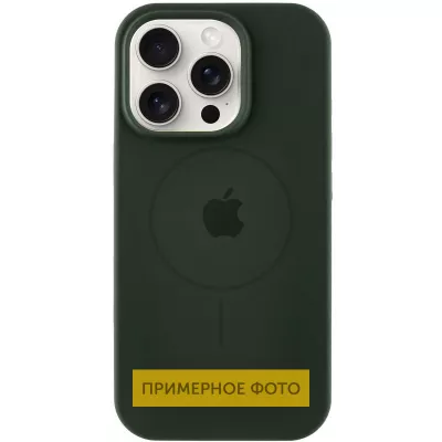 Чохол Silicone Case Full Protective (AA) with MagSafe для Apple iPhone 16 (6.1") Зелений / Dark Olive