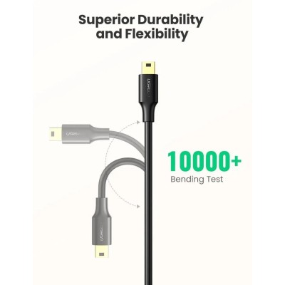 Кабель UGREEN US132 USB-А 2.0 Male To Mini USB 5pin Male Cable 2m (30472) Black