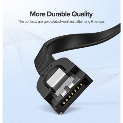 Кабель UGREEN US217 Angled SATA 3 Data Cable 0.5m Black (30797)