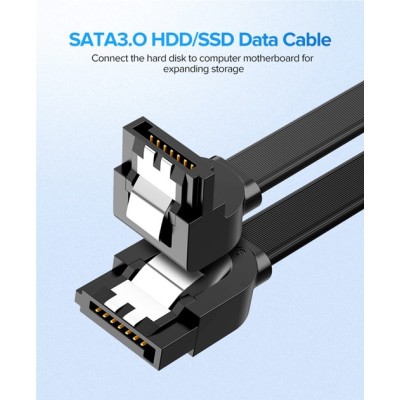 Кабель UGREEN US217 Angled SATA 3 Data Cable 0.5m Black (30797)