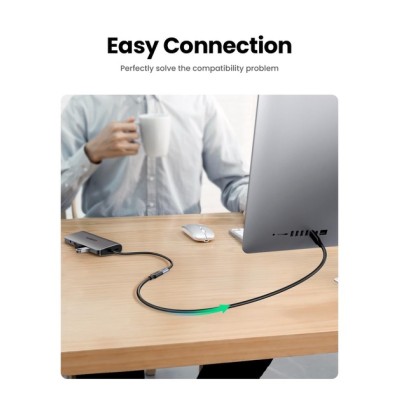 Кабель UGREEN US353 USB-C 3.1 Extension Cable 10Gbps Gen2 5A 1m (10387) Black