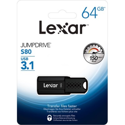 Флеш-пам'ять (накопичувач USB) USB3.1 64GB S80 LJDS080064G-BNBNG LEXAR