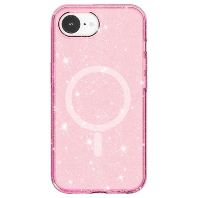 Чохол TPU Galaxy Sparkle (MagFit) для Apple iPhone 16e (6.1") Pink+Glitter