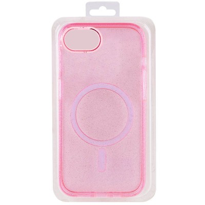 Чохол TPU Galaxy Sparkle (MagFit) для Apple iPhone 16e (6.1") Pink+Glitter