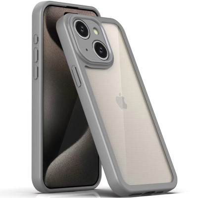 TPU чехол Transparent + Colour 1,5mm для Apple iPhone 13 (6.1") Grey