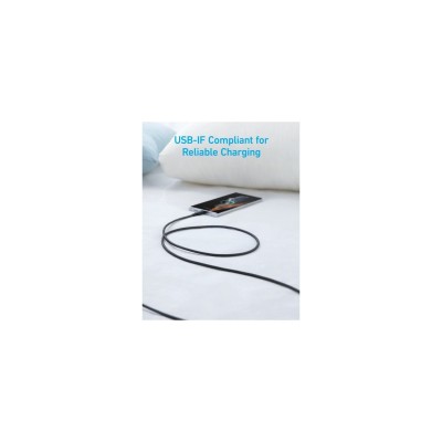 кабель ANKER 322 USB-A to USB-C - 0.9m Nylon (Чорний)