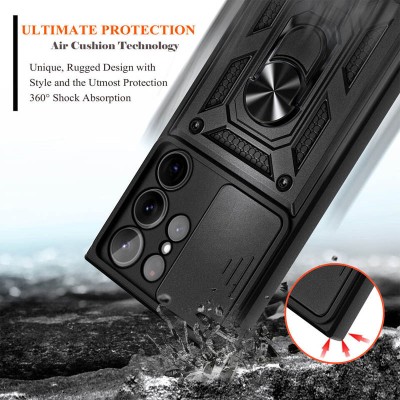 Ударостійкий чохол Camshield Serge Ring для Samsung Galaxy S25 Ultra Чорний